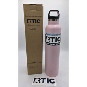 26 Oz. RTIC Insulated Water Bottle Flamingo With Vacuum Seal Cap W/ Handle